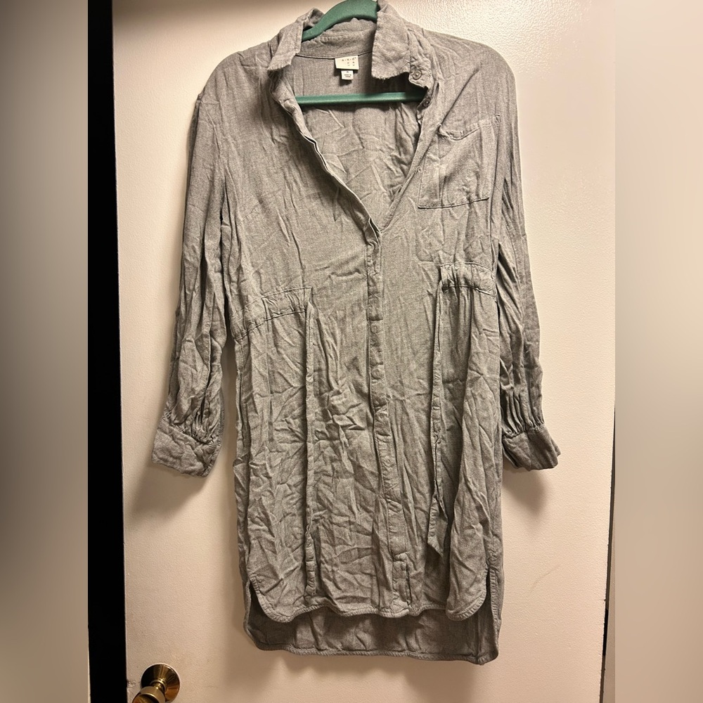 A New Day Light Gray Mini Dress